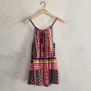 THML Anthropologie Women’s Colorful Geometric Patterned Sleeveless Top Size XS